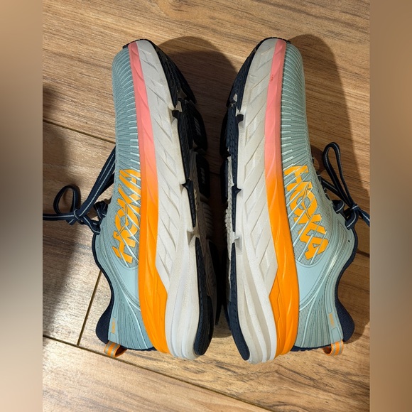 Hoka One One Bondi 7 Women's Blue Haze Orange Pink 1110519 BHBI Size 7.5 - Picture 8 of 11